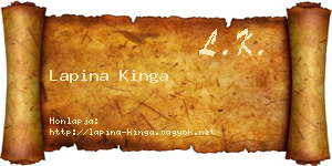 Lapina Kinga névjegykártya